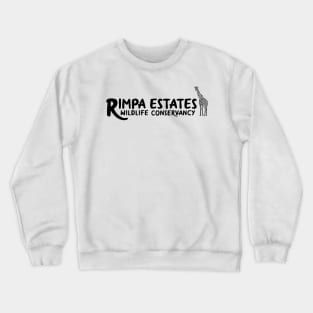 Rimpa with Giraffe, BLACK PRINT Crewneck Sweatshirt